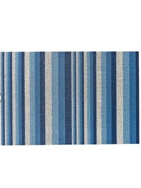 Chilewich Shag Indoor/Outdoor Mat, 2' x 3' Blue Striped